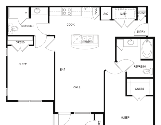 Creek- 1052 SQ FT Montecito B1