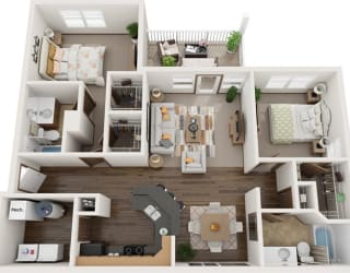 a floor plan of a house with a bedroom and a living room