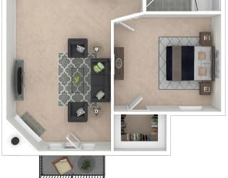 One Bed floorplan