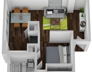 Lofts 1 Bed Floor Plan at Lofts on Ormsby, Louisville, KY