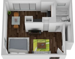 Studio Floor Plan at Lofts on Ormsby, Louisville Kentucky