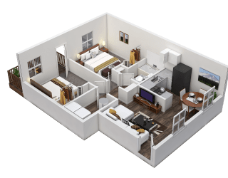Floor Plan 2 Bedroom 1 Bath