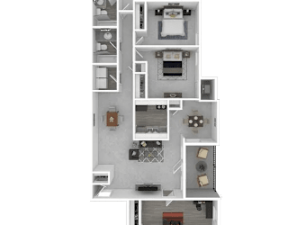 4 Bed - 2 Bath Floorplan, at Halsey Flats, Louisville, 40207