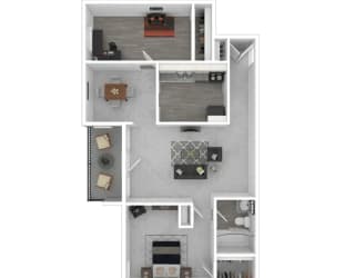 1 bed 1 bath B at Halsey Flats, Louisville, 40207