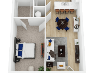 The Delta I 1 Bedroom 1 Bath 763 Sq.Ft. at Current812, Clarksville, Indiana