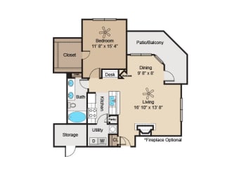 A3 Floor Plan at Clearwater Creek, Richardson, TX, 75082