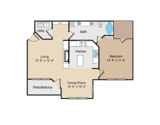 A4 Floor Plan at Seven Oaks Apts, Garland