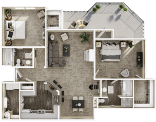 a birds eye view of a floor plan of a house