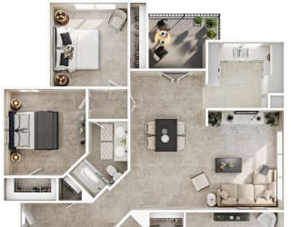 a floor plan of a house with bedrooms and a living room