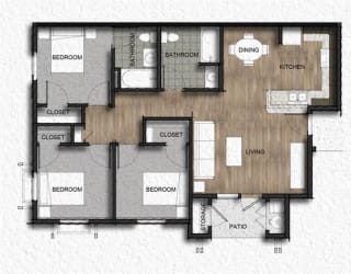 Floor Plan 3 Bedroom 2 Bath