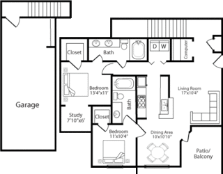 Cypress Deluxe 2 Floor Plan at The Lodge at Lakeline Village, Cedar Park, TX