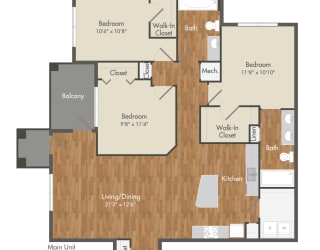 Palm Floor Plan at Barcelona Jupiter, Jupiter, 33458