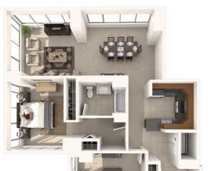 2 bed 2 bath Salute Floor Plan at Hartford 21, Hartford, 06103