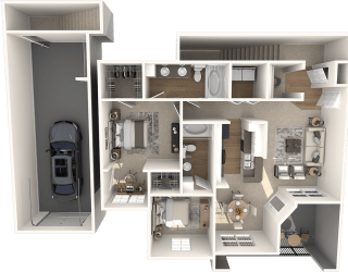 Cypress Deluxe 2 Floor Plan at The Lodge at Lakeline Village, Cedar Park