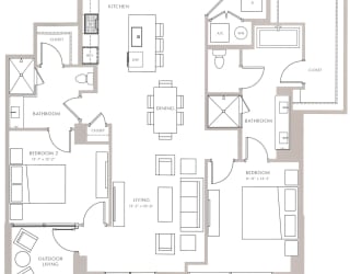 Cypress III Floor Plan at The Sutton, Atlanta, Georgia