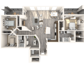 3 bed 2 bath Parisian Floor Plan at Paramount on Lake Eola, Orlando, 32801