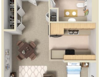 The Elm Floor Plan at Bigelow Commons, Enfield, Connecticut