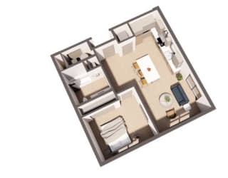 Monet Bleu Floor Plan at Paperbox Lofts, Salt Lake City, Utah, 84101