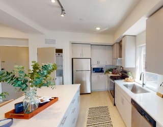 Monet Bleu  kitchen at Paperbox Lofts, Salt Lake City