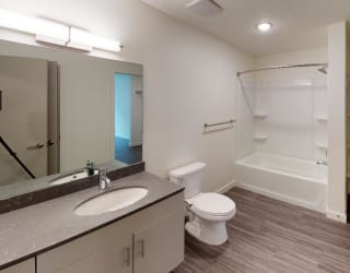 Monet Rouge 1x1 Bathroom at Paperbox Lofts, Salt Lake City