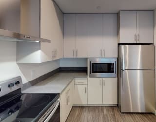Monet Rouge Floor Plan Equipped Kitchen  at Paperbox Lofts, Salt Lake City, Utah