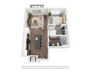 1B Floor Plan at The Revival, Salt Lake City, Utah