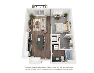 1B3 Floor Plan at The Revival, Salt Lake City, UT, 84101
