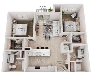 Floor Plan 2 Bedrooms 2 Bath