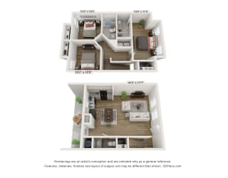 Floor Plan 3 Bedroom Townhouse