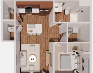 B1 Floor Plan at The Landing at Hub City, Plymouth, 53073