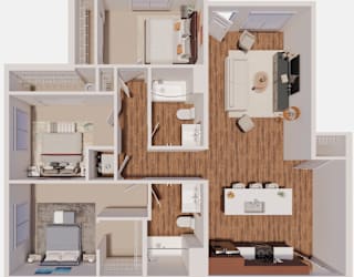 F1 Floor Plan at The Landing at Hub City, Wisconsin, 53073