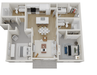 a floor plan of a house with a bedroom and a living room