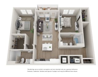 2 Bedroom, 2 Bathroom with Garage at The Locklyn Apartments