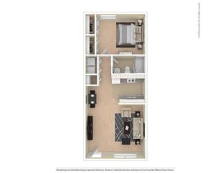 Floor Plan 1 BEDROOM 1 BATHROOM SMALL