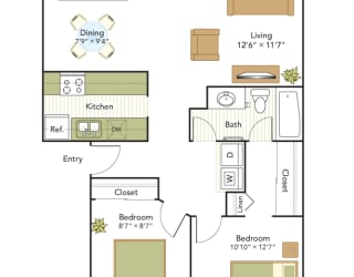 WaterView Two Bedroom, One Bath