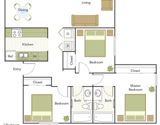 WaterView Three Bedroom, Two Bath