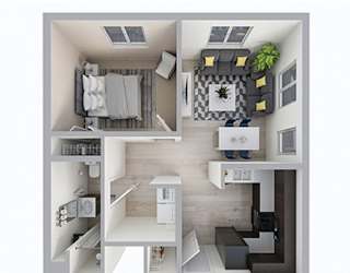 1 Bedroom Floor Plan at Union at 16th, Indianapolis, IN