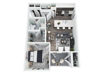 1 bed Floor Plan at Union at Wiley, Cedar Rapids, IA, 52404