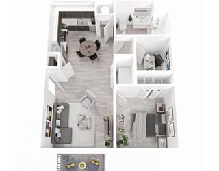 1 Bed 1 Bath with 670 Sq. Ft.  at The Union at The Loop in Lawrence, Kansas