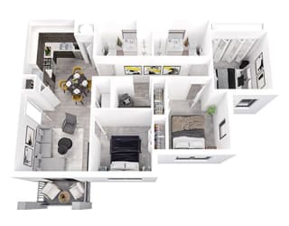 3 Bed 2 Bath with 1110 Sq. Ft.  at The Union at The Loop in Lawrence, Kansas