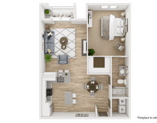Viridian Apartment 3D Floor Plans - Emerald