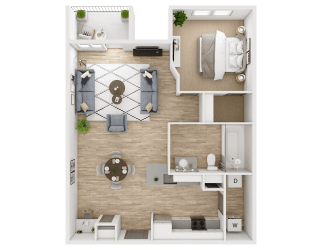 Viridian Apartment 3D Floor Plans - Pearl