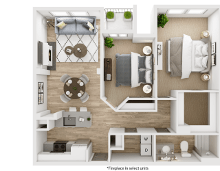 Viridian Apartment 3D Floor Plans - Sapphire 2
