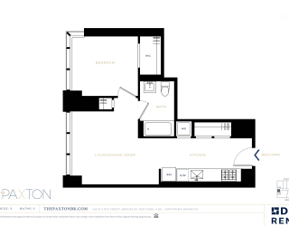 The Paxton Line A Floorplan 1 bed 1 bath at The Paxton, Brooklyn