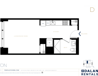 The Paxton Line D Floorplan Studio 1 bath at The Paxton, Brooklyn, NY 11201