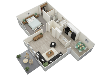 bedroom floor plan an in 3d