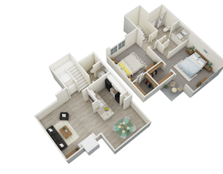 bedroom floor plan an in 3d
