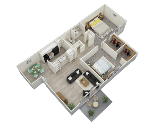 bedroom floor plan an in 3d