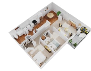 bedroom floor plan an in 3d