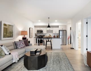 Plenty of Lighting and Wood Flooring in Living Spaces at The Hill Apartments, Saint Paul, MN, 55102